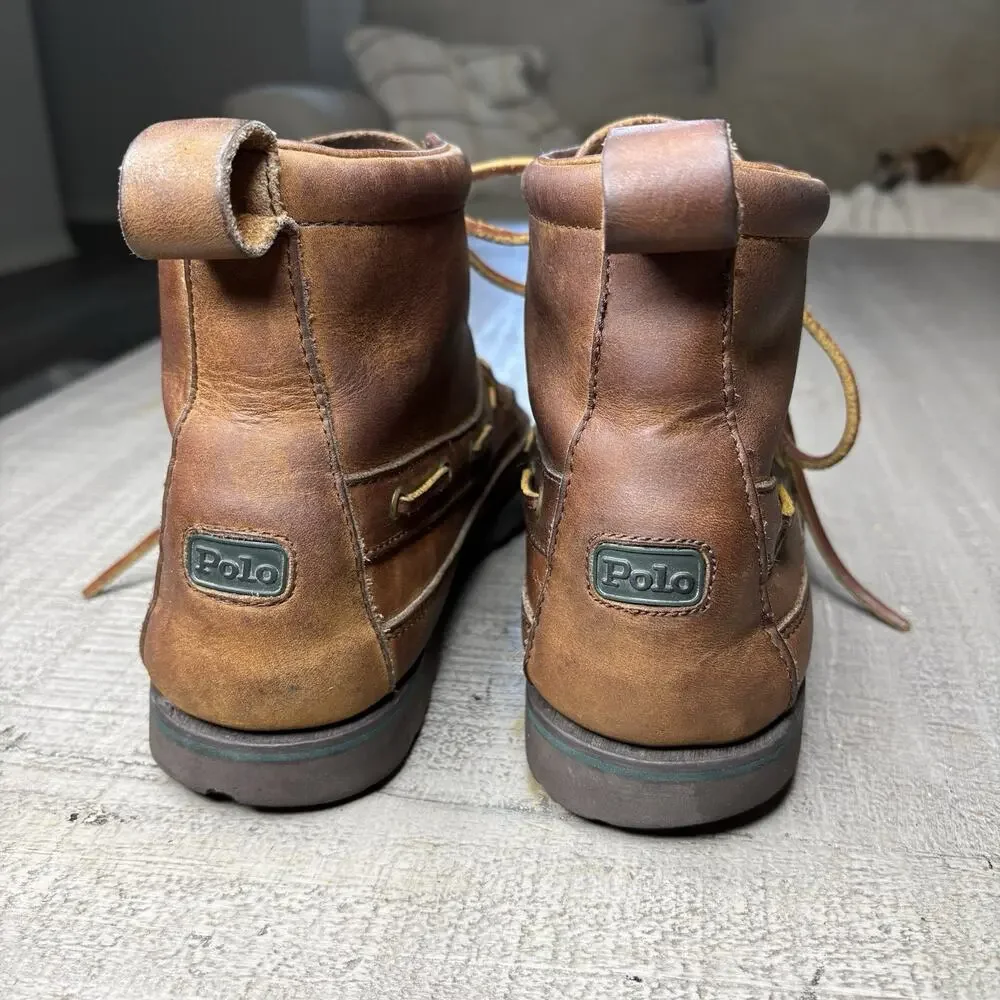 Vintage Ralph Lauren Polo Country Ankle Boots Leather Lace Up Size 10D